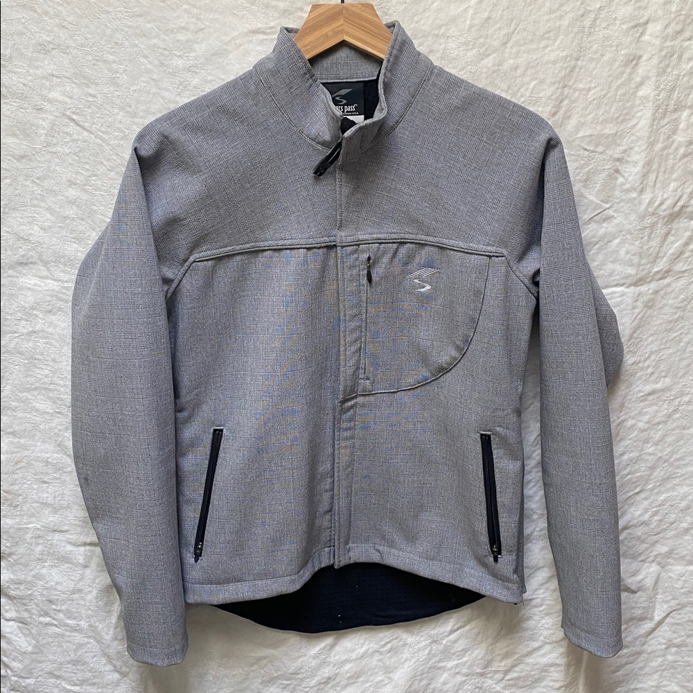 Showers Pass Women’s Cycling Rain Jacket Gray Plaid Vented Reflective M